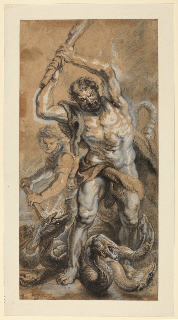 Hercules tappaa Lernaean Hydran tekijältä Peter Paul (school of) Rubens