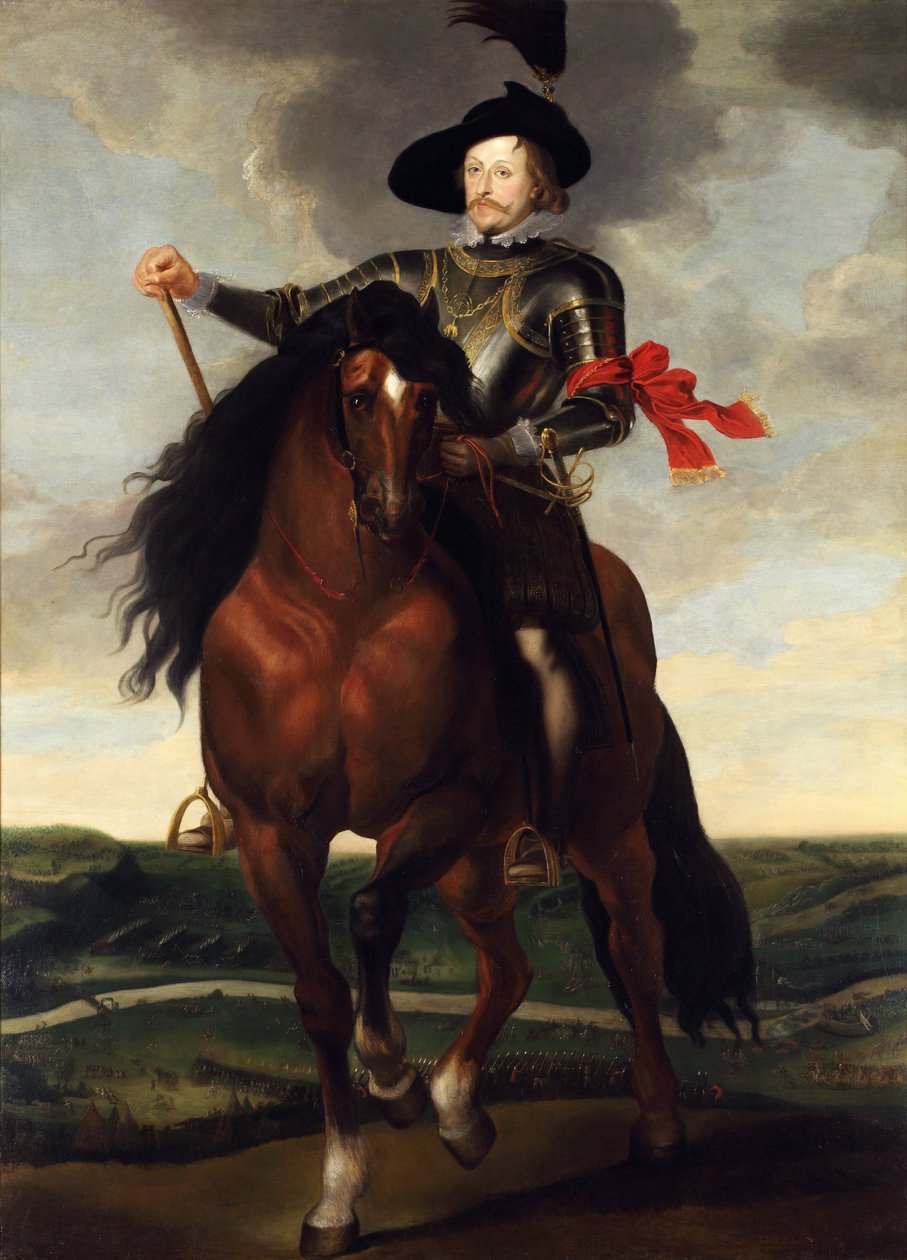 Ladislas IV Vasa (1595-1648) - Kruununprinssi Wladyslaw Vasan ratsastusmuotokuva Khotynin taistelussa (Hotin) (1621) taustalla par Rubens, Peter Paul tekijältä Peter Paul (school of) Rubens