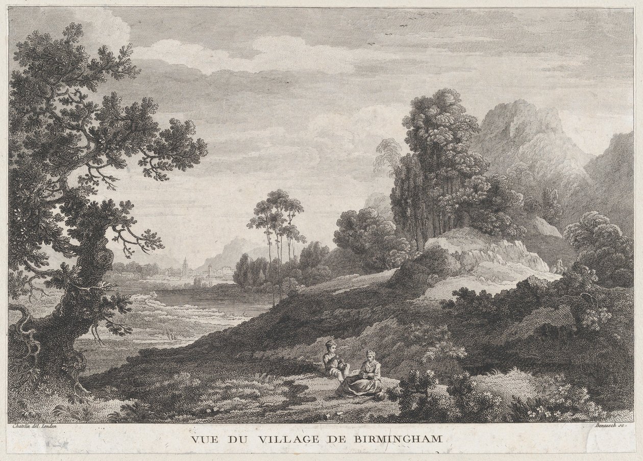 Näkymä Birminghamin kylästä, n. 1755, n. 1755. tekijältä Peter Paul Benazech