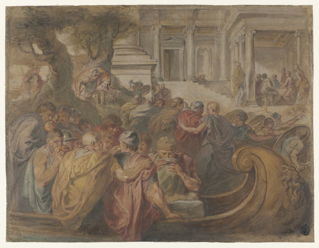 Odysseuksen ja seuralaisten saapuminen Circeen tekijältä Peter Paul Rubens (possibly)