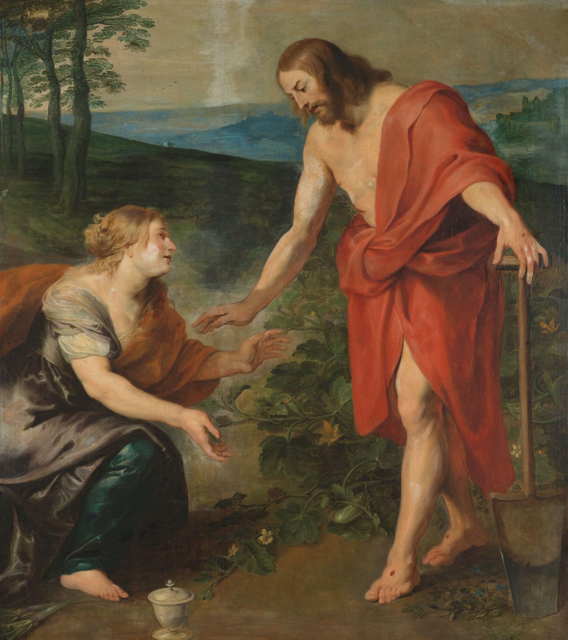 Kristus ilmestyy Maria Magdalenalle puutarhurina (Noli me Tangere) tekijältä Peter Paul Rubens (workshop of)