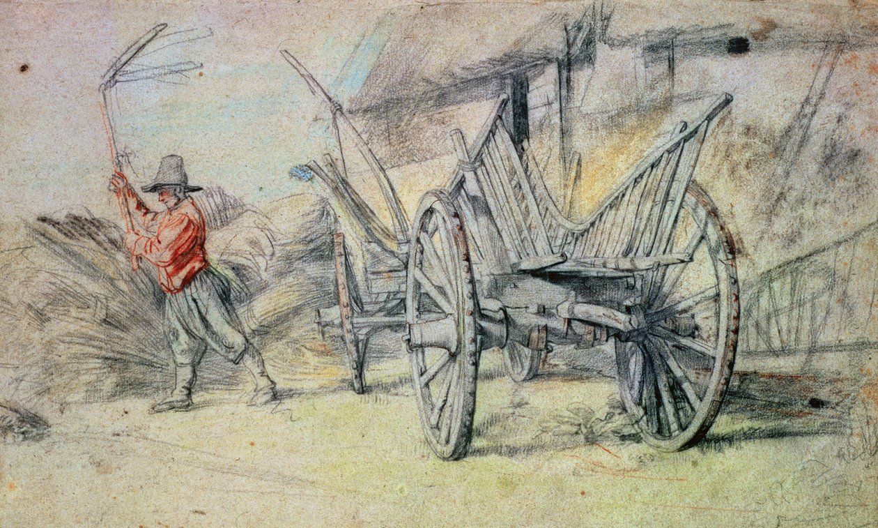Mies puima maatilan kärryt etualalla tekijältä Peter Paul Rubens