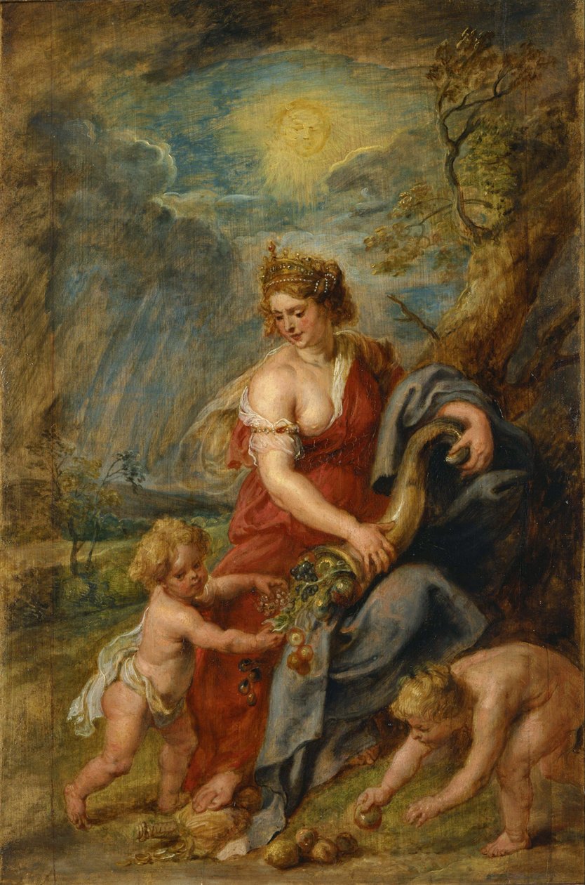 Pieter Paul Rubensin (1577-1640) maalaus ""Runsaus" noin 1630 Kansallinen länsimaisen taiteen museo, Tokio Japani tekijältä Peter Paul Rubens