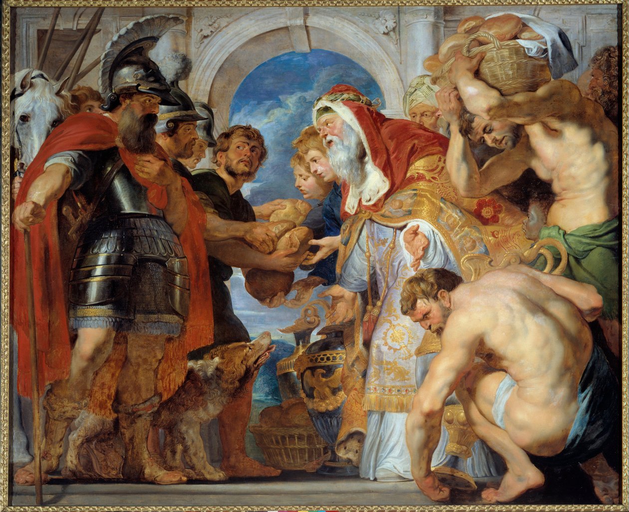 Abraham ja Melkisedek. Palattuaan voittoisasta sotamatkasta Abraham tapasi Melkisedekin (tai Melkisedekin tai Melkisedekin tai Melkisedekin tai Melkisedekin), Saalemin kuninkaan, joka toi hänelle leipää ja viiniä. Hän oli pappi ja lausui tämän siunauksen: tekijältä Peter Paul Rubens