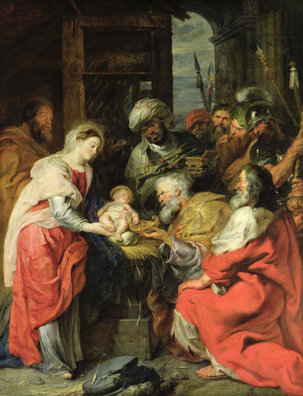 Adoration of the Magi, 1626-29 (öljykangas) tekijältä Peter Paul Rubens