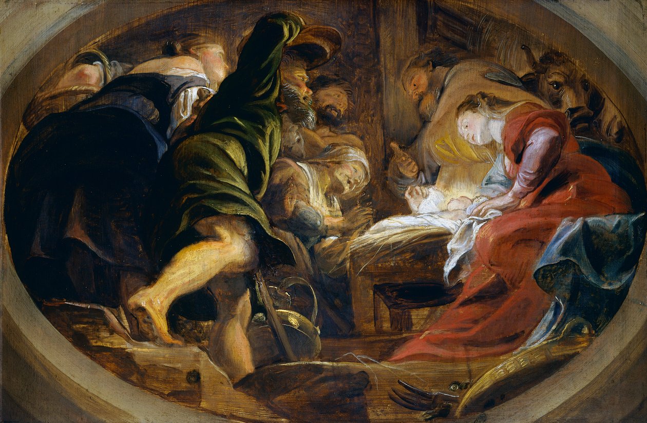 Paimenten palvonta (öljy kankaalle) tekijältä Peter Paul Rubens