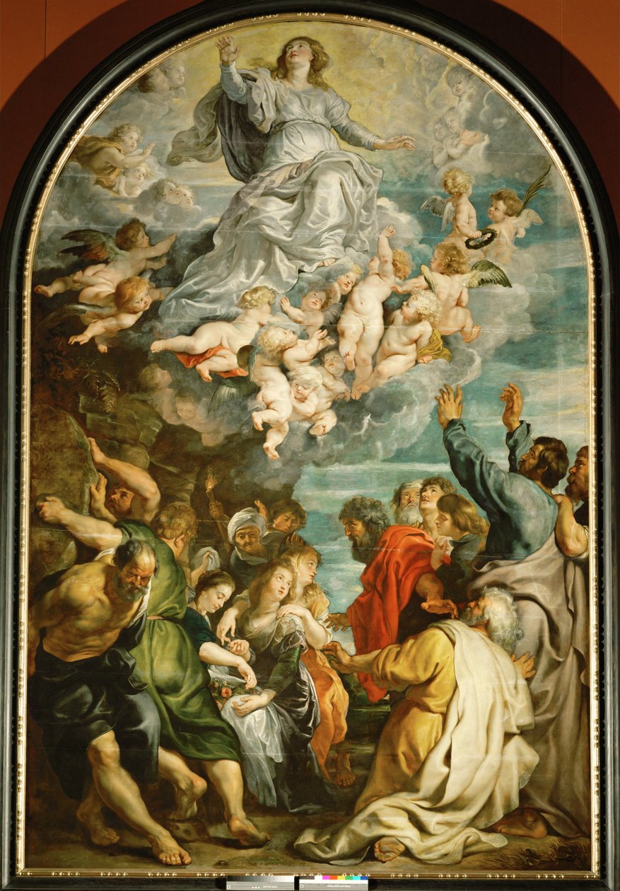 Pyhän Marian taivaaseenastuminen, noin 1611-14 (maalaus tammipuulle). tekijältä Peter Paul Rubens