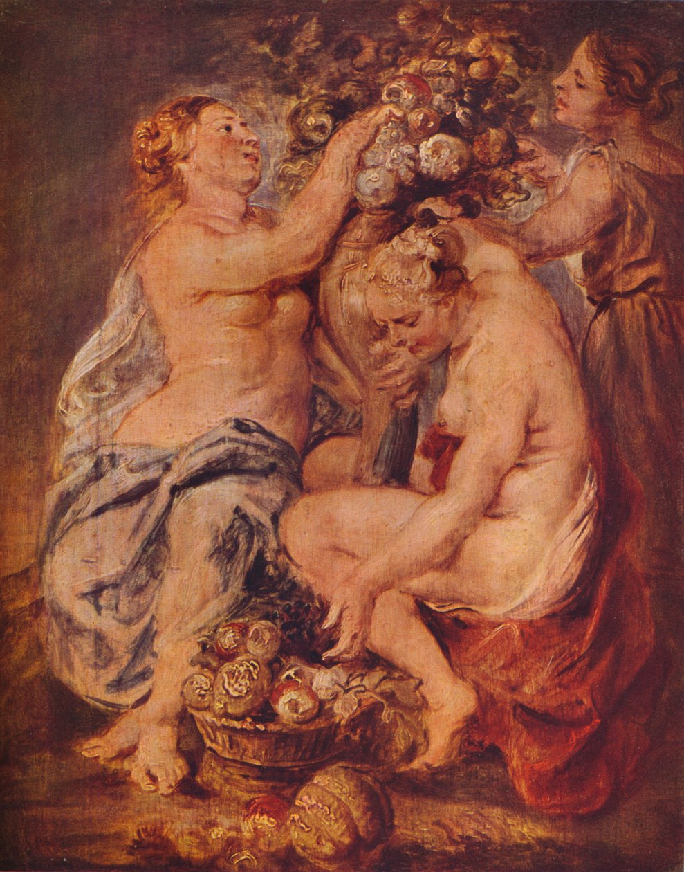 Ceres ja kaksi nymfiä runsaudensarvisen kanssa, c1617 tekijältä Peter Paul Rubens