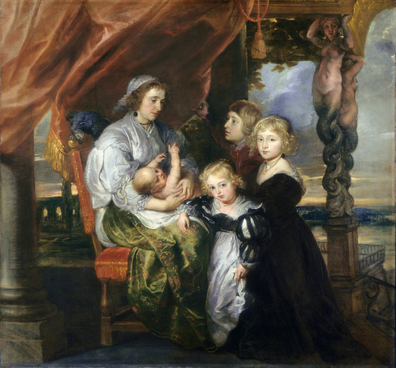 Deborah Kip, Sir Balthasar Gerbierin vaimo, ja hänen lapsensa, noin 1629-30 tekijältä Peter Paul Rubens