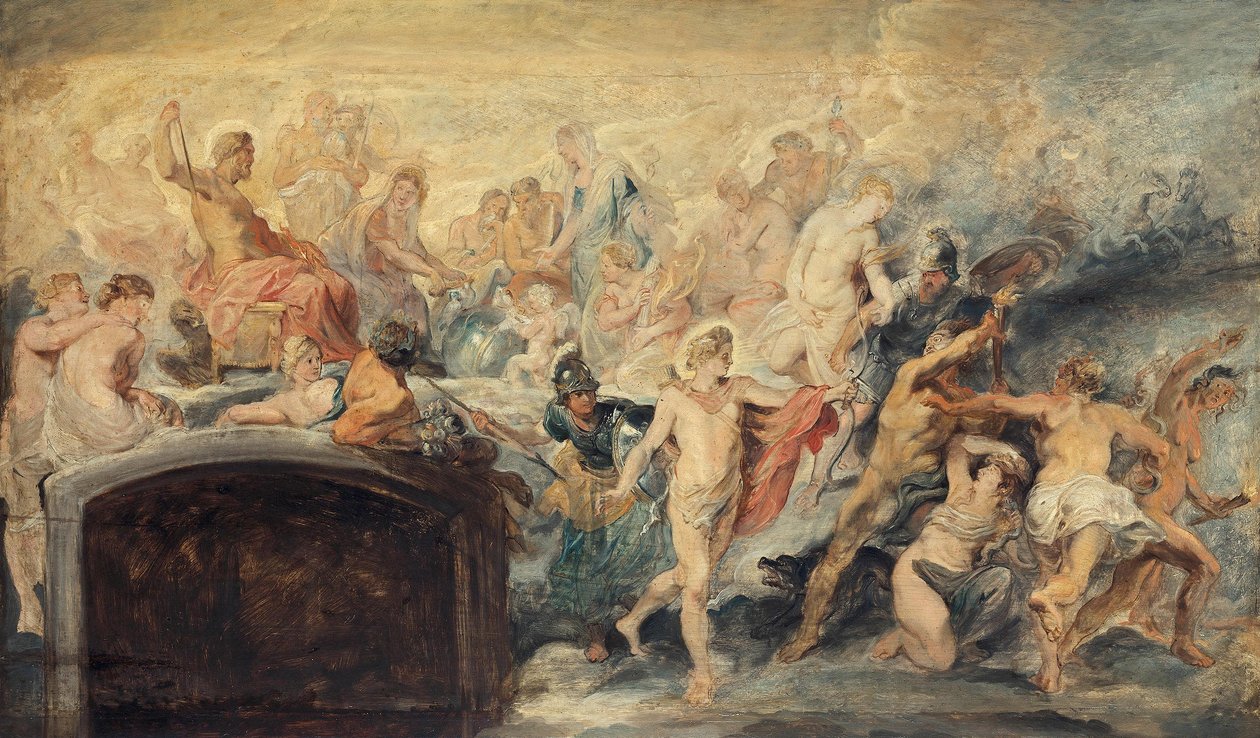 Jumalten neuvosto (luonnos Medici-sarjaa varten) tekijältä Peter Paul Rubens