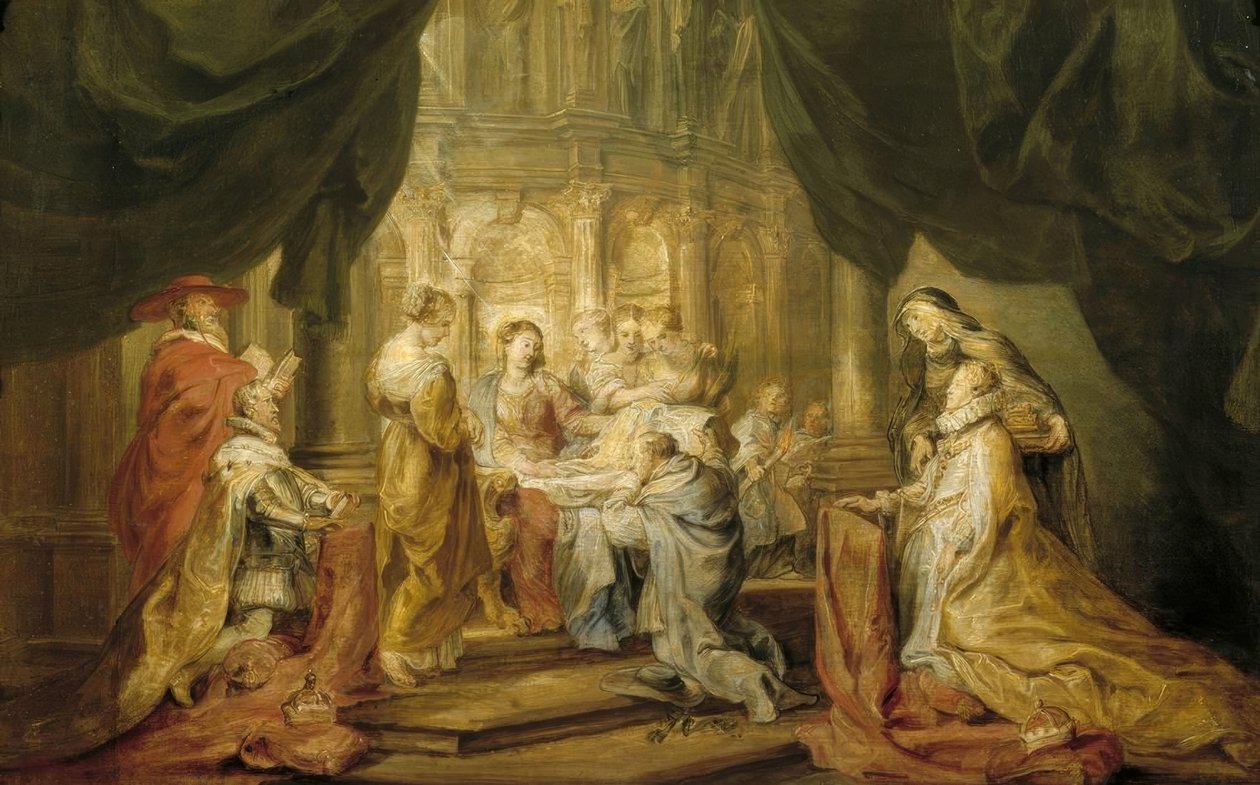 St. Ildefonso vastaanottaa chasublin tekijältä Peter Paul Rubens