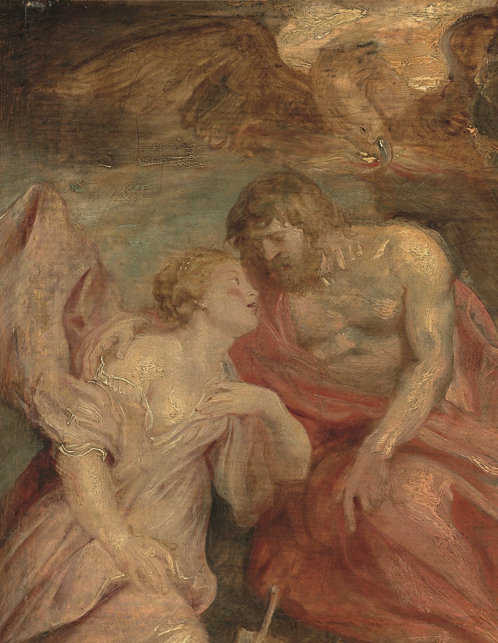 Yksityiskohta Venuksesta, joka rukoilee Jupiteria (öljy tammipaneelissa) tekijältä Peter Paul Rubens