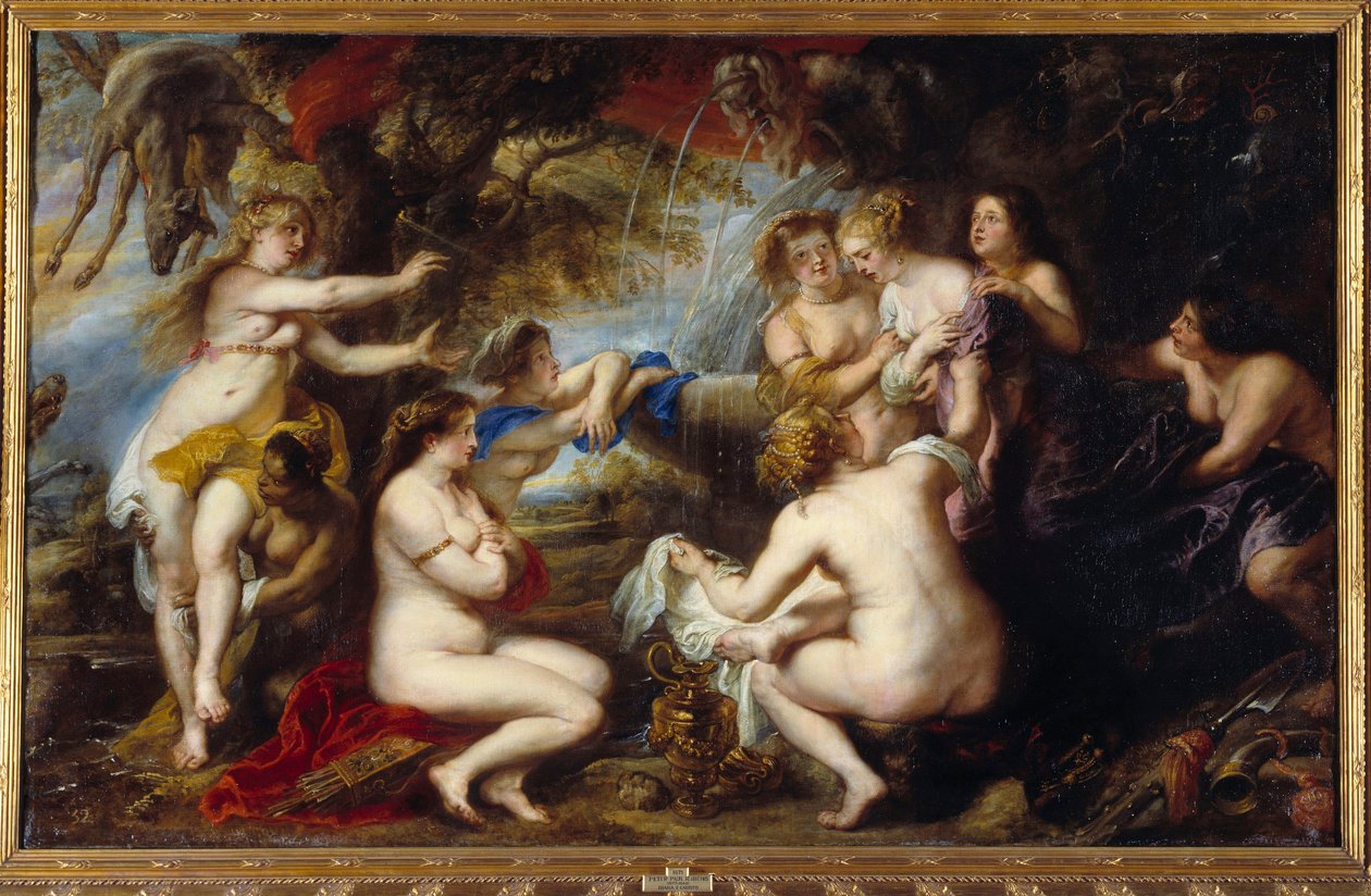 Diane ja nymfi Callisto Diane yllättää Zeuksen raskaana olevan kallistonymfin. Nymfi piilottaa raskautensa. Pierre Paulin (Pierre-Paul) Rubensin (tai Peter Paulin tai Petrus Pauluksen) maalaus (1577-1640) 1600-luvun su. 2,02x3,23 m Madrid, Prado-museo tekijältä Peter Paul Rubens
