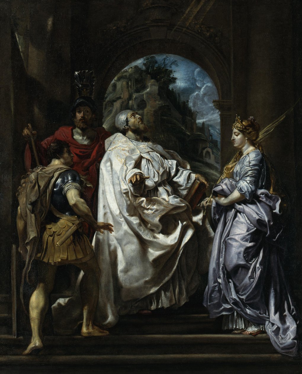 Pyhät Gregorius, Maurus, Papianus ja Domitilla tekijältä Peter Paul Rubens