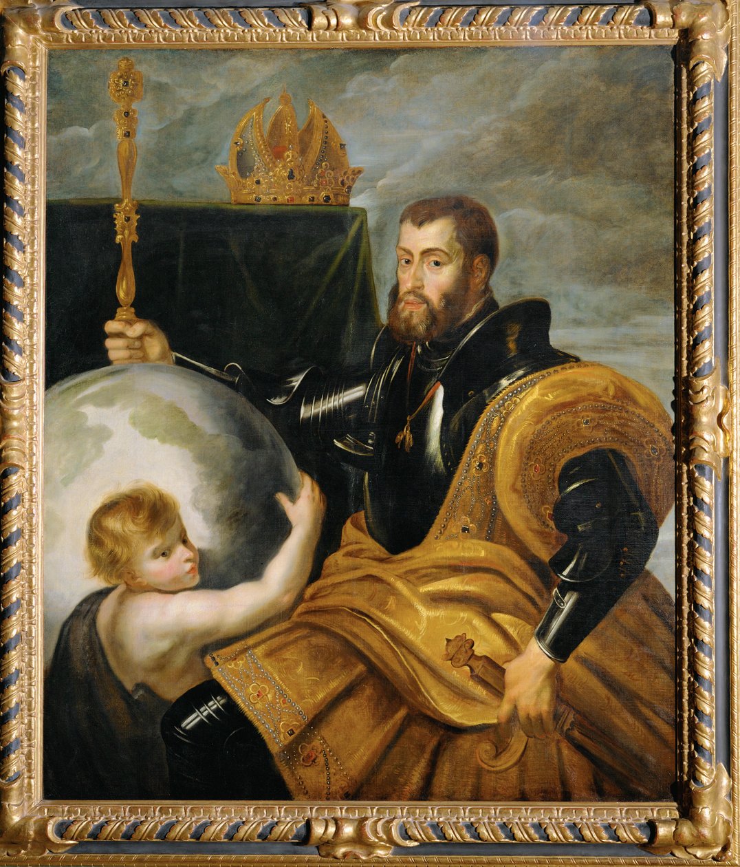 Keisari Kaarle V maailman herrana, noin 1607 (maalaus kankaalle) tekijältä Peter Paul Rubens