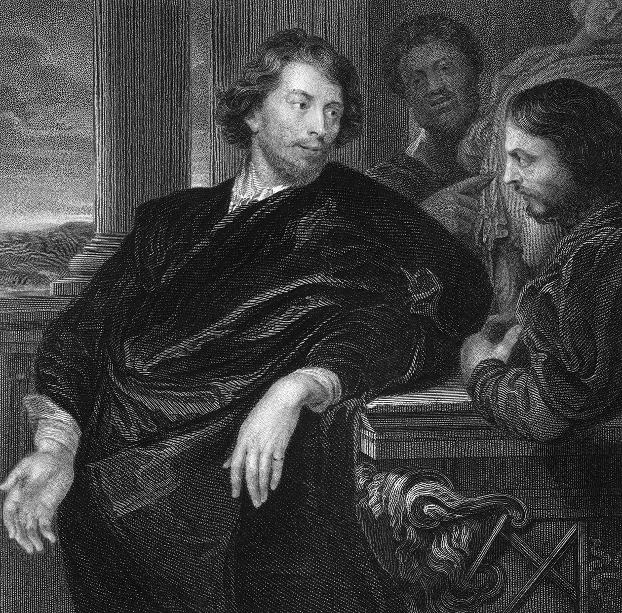 Sir Peter Paul Rubensin (1577 - 1640) kaiverrettu omakuva (kaiverrus) tekijältä Peter Paul Rubens