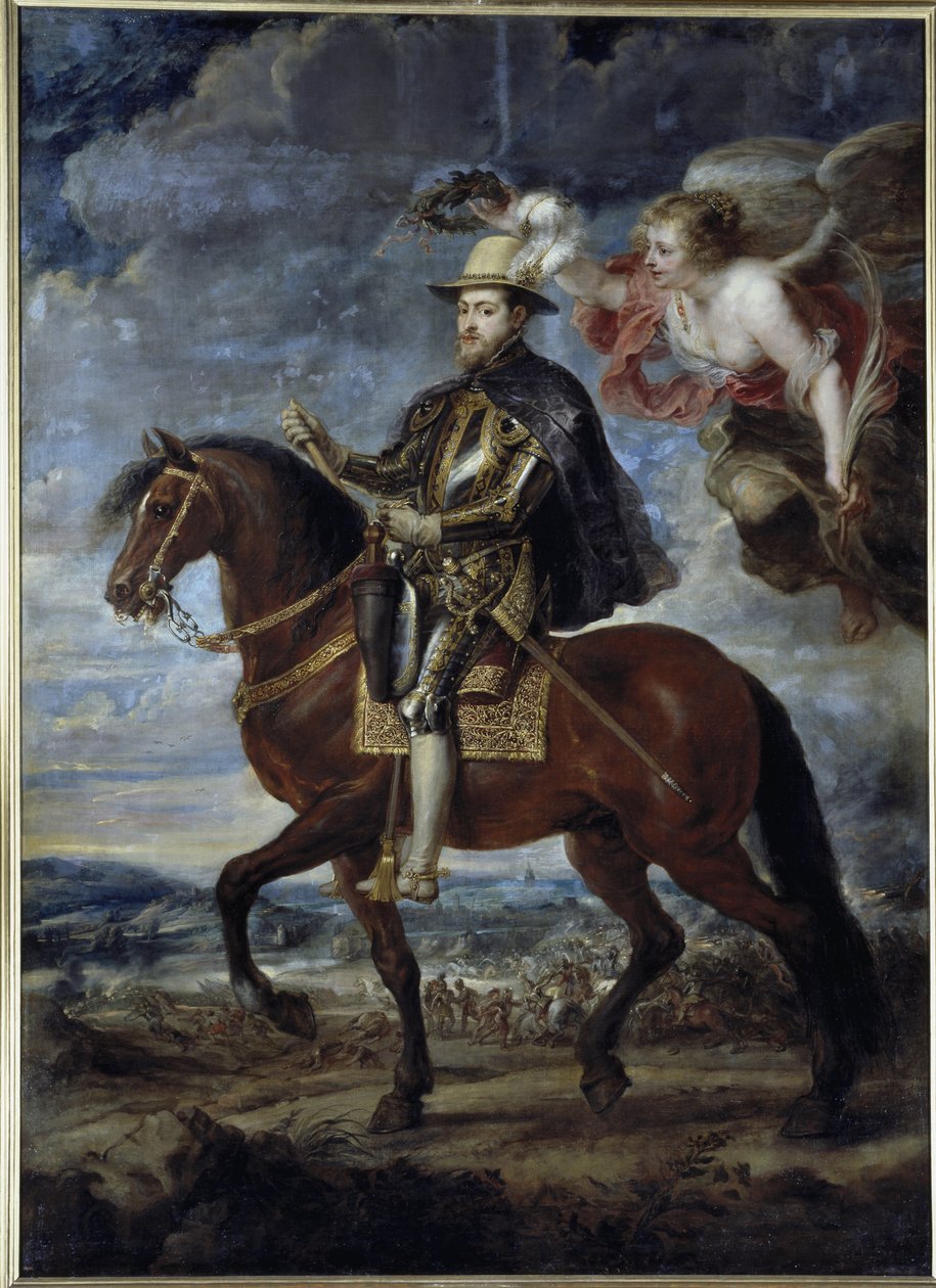 Espanjan kuninkaan Philip II:n ratsastusmuotokuva (öljy kankaalle tekijältä Peter Paul Rubens