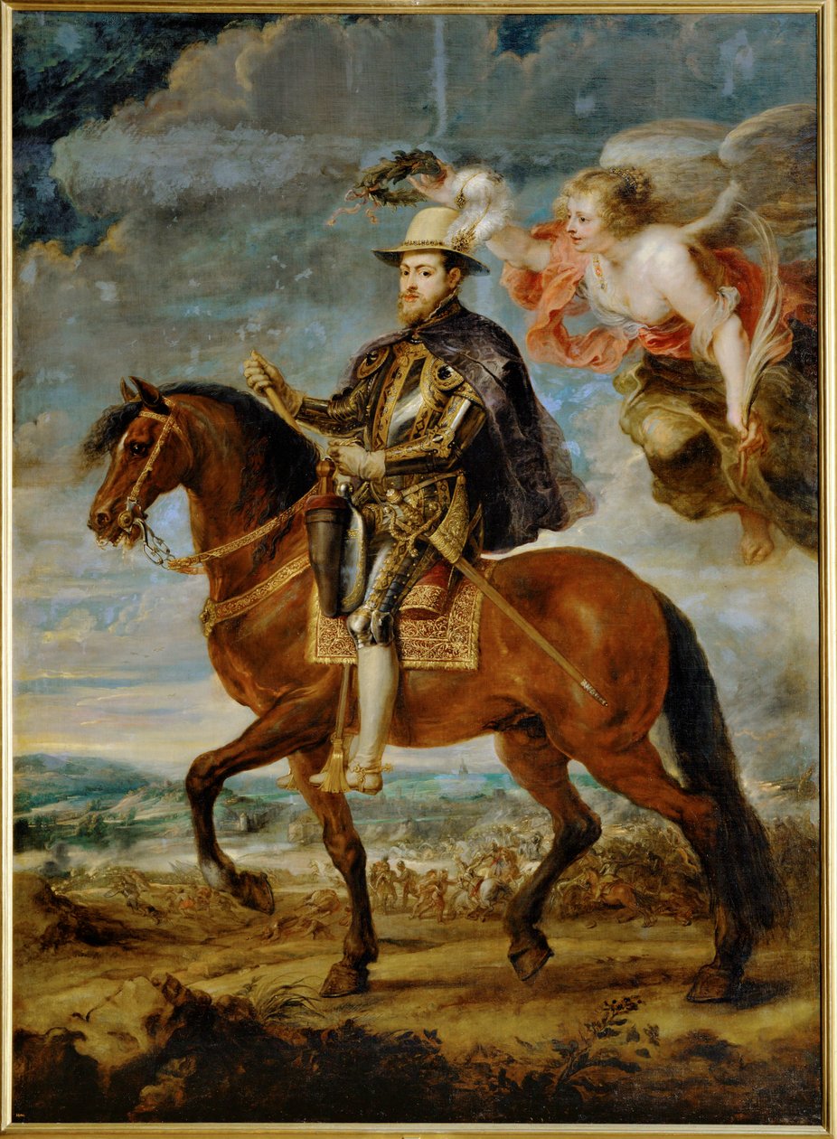 Espanjan kuningas Filip II:n ratsastajamuotokuva. tekijältä Peter Paul Rubens