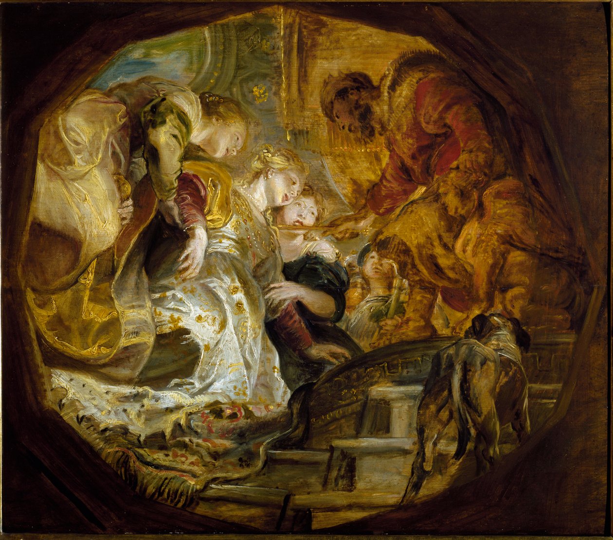 Kuningas Assueruksen valitsema Esther (öljy kankaalle tekijältä Peter Paul Rubens