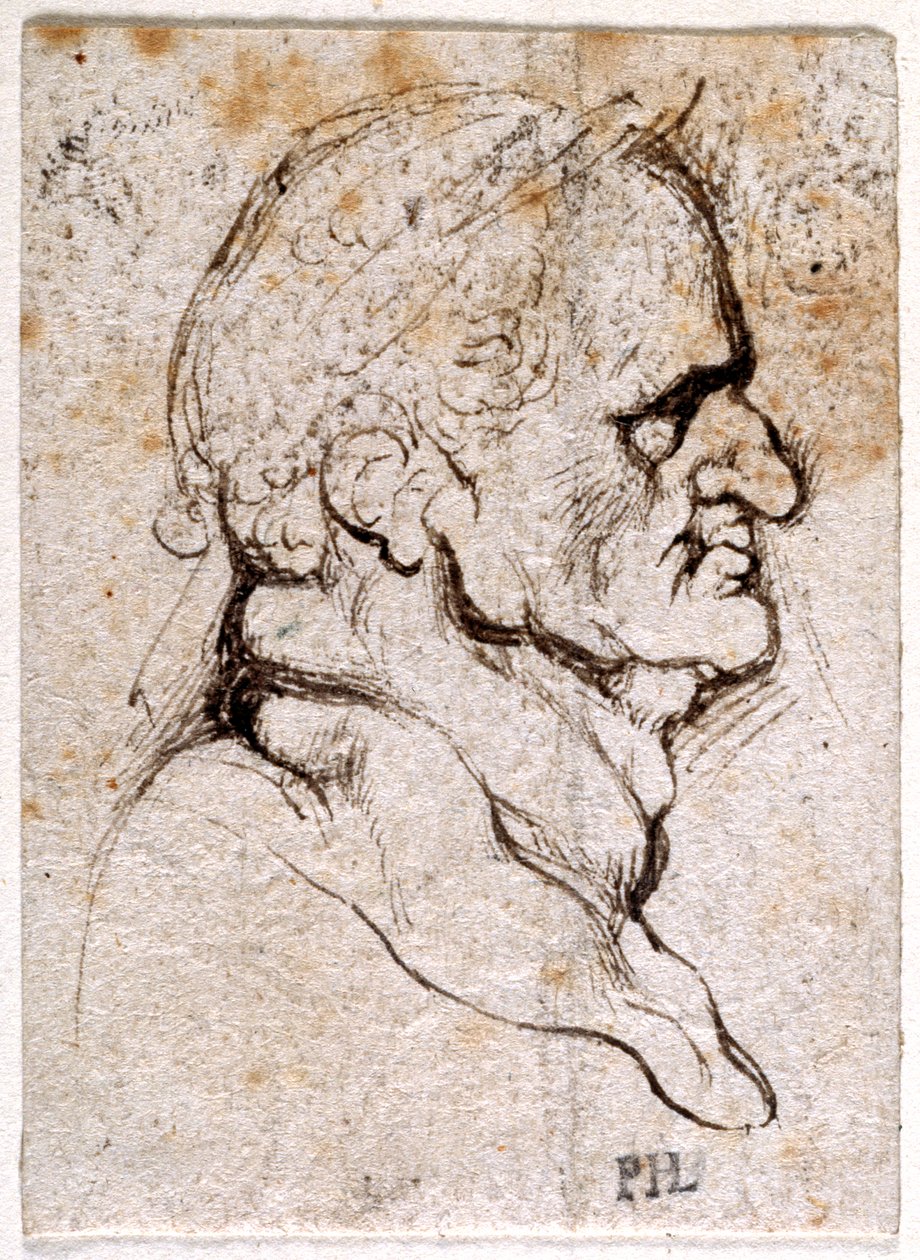 Galba, kymmenestä piirroksesta kahdeksasta ensimmäisestä kahdestatoista keisarista, Giovanni da Cavinon mitalien jälkeen (kynä ja muste paperille) tekijältä Peter Paul Rubens