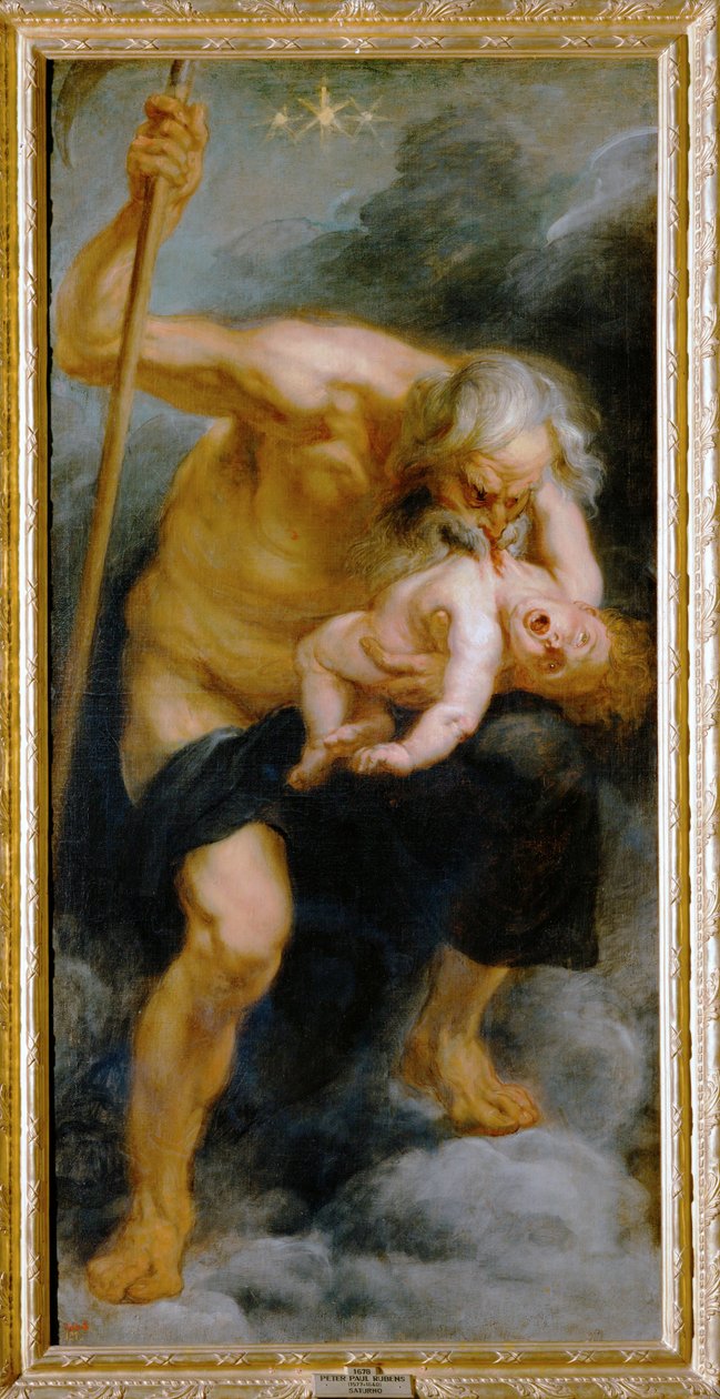 Jumala Saturnus ahmii poikansa (maalaus kankaalle) tekijältä Peter Paul Rubens