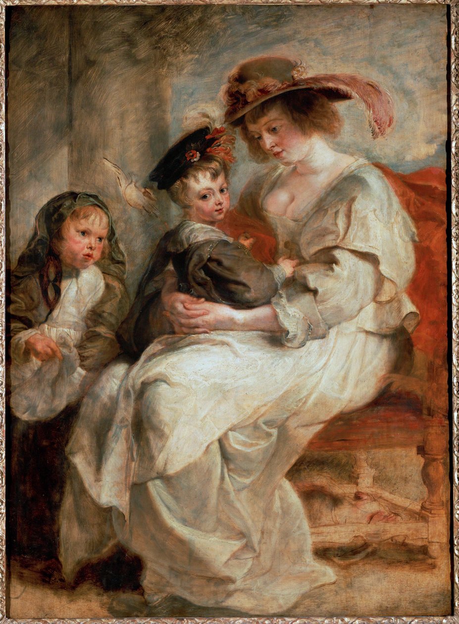 Helene Fourment lastensa kanssa (öljy puulle) tekijältä Peter Paul Rubens