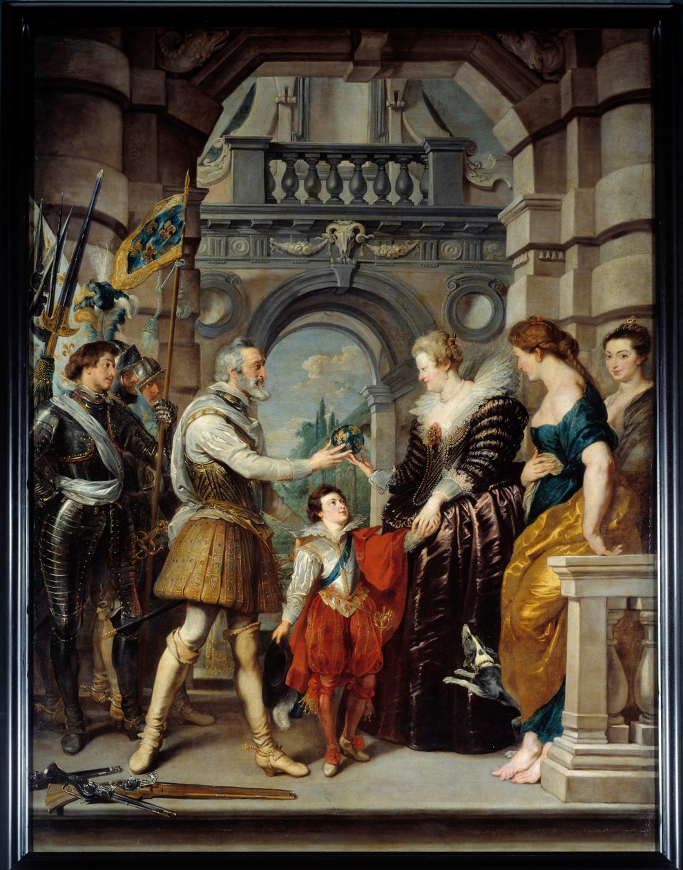 Henrik IV (1543-1610) lähti Saksan sotaan ja uskoi kuningatar Maria Mediciksen (1573-1642) valtakuntansa hallituksen 20. maaliskuuta tekijältä Peter Paul Rubens