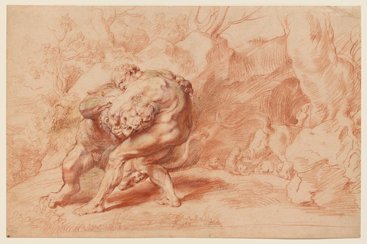 Herkules kuristaa Nemean leijonan tekijältä Peter Paul Rubens
