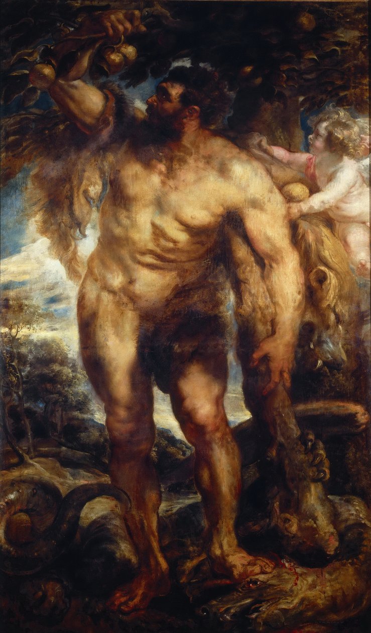Herkules Hesperidien puutarhassa, 1638. tekijältä Peter Paul Rubens