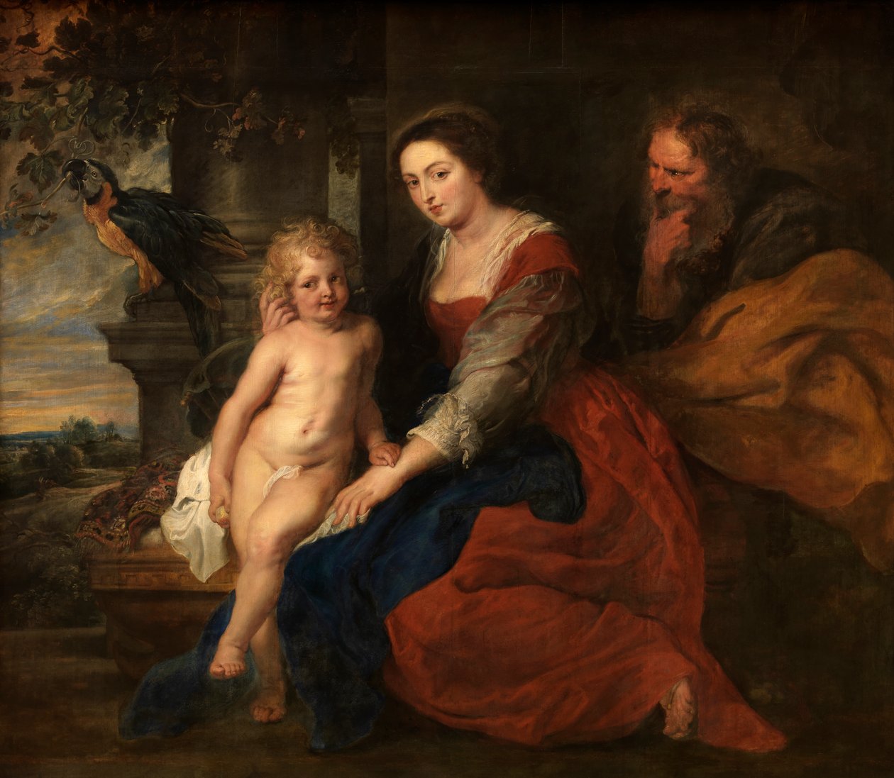 Pyhä perhe papukaijan kanssa tekijältä Peter Paul Rubens