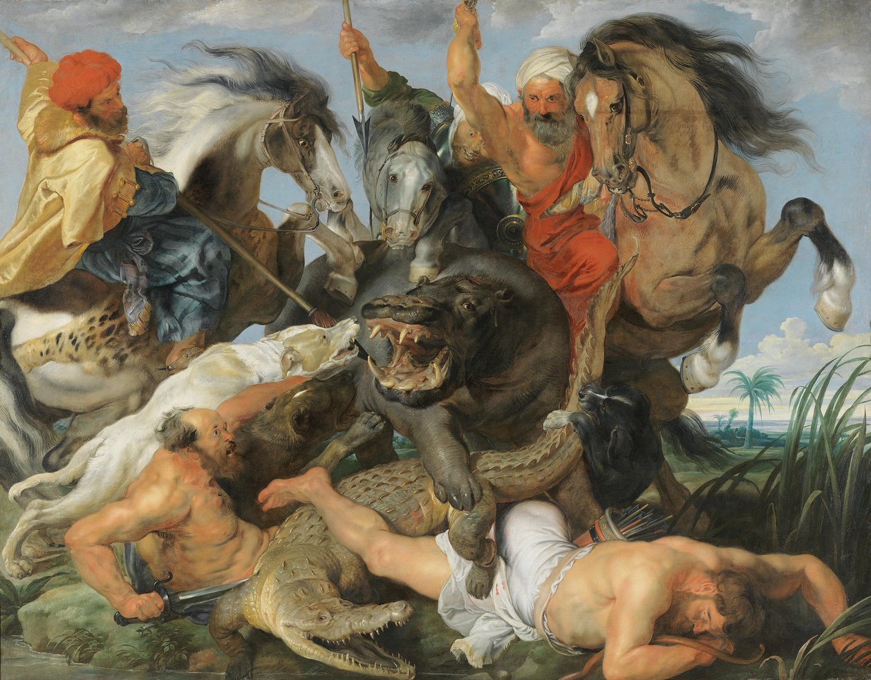 Virtahevon ja krokotiilin metsästys tekijältä Peter Paul Rubens