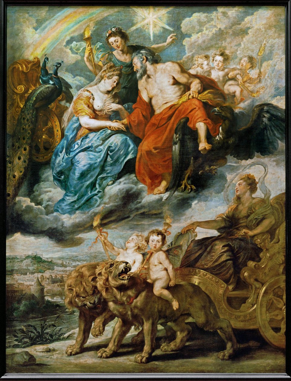 Kuninkaan ja Marie de Medicin tapaaminen Lyonissa tekijältä Peter Paul Rubens