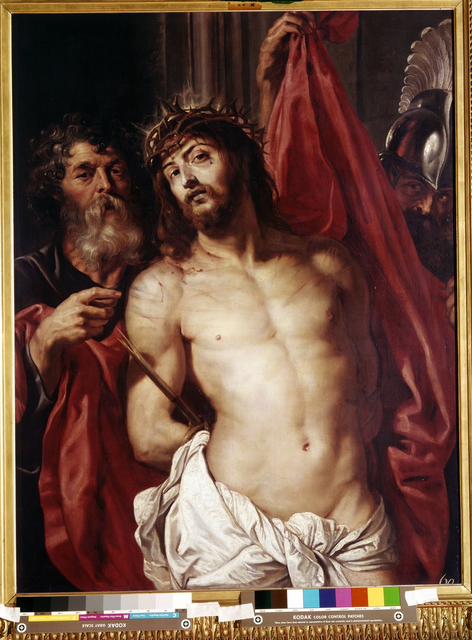 Orjantappurakruunu, Ecce Homo (Orjantappurakruunu, Ecce Homo). Peter Paul (Pierre-Paul) Rubensin (tai Peter Paulin tai Petrus Pauluksen) maalaus (1577-1640)). Öljy puulle tekijältä Peter Paul Rubens