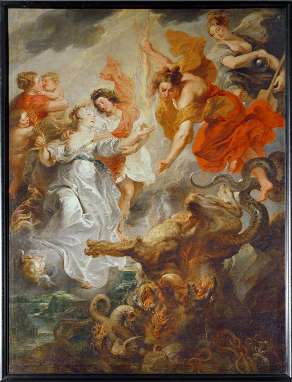 Kuningattaren ja hänen poikansa täydellinen sovinto (maalaus kankaalle) tekijältä Peter Paul Rubens