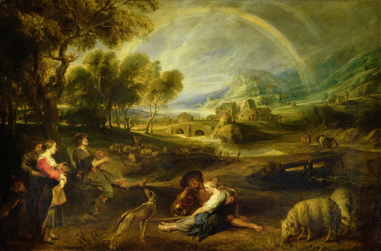 Maisema sateenkaaren kanssa tekijältä Peter Paul Rubens