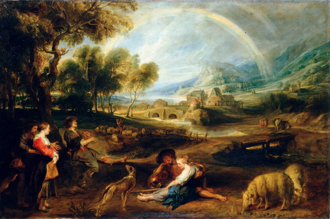Maisema sateenkaaren kanssa, 1630-luvun alku. tekijältä Peter Paul Rubens