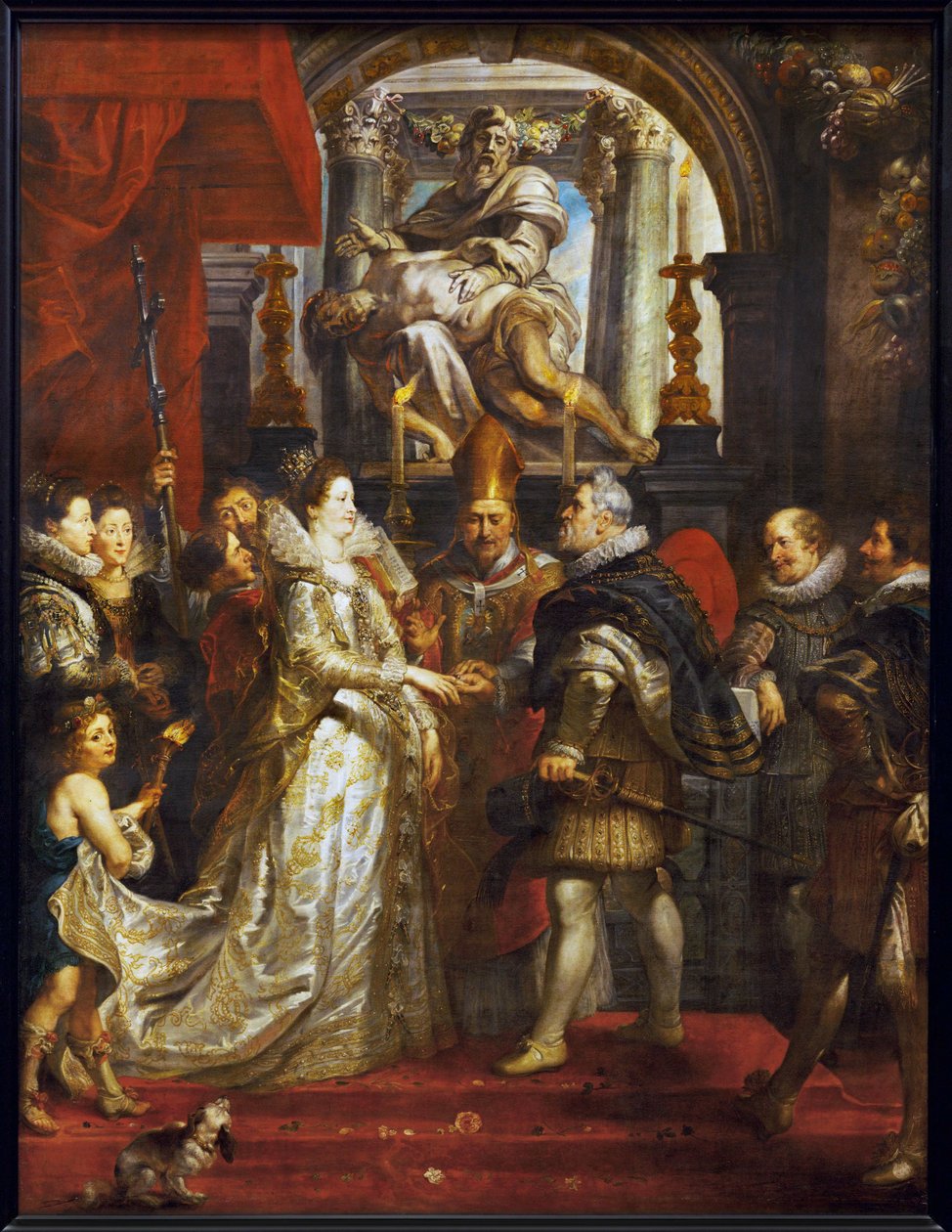 Marie de Medicin ja Henrik IV:n avioliitto Firenzessä. tekijältä Peter Paul Rubens