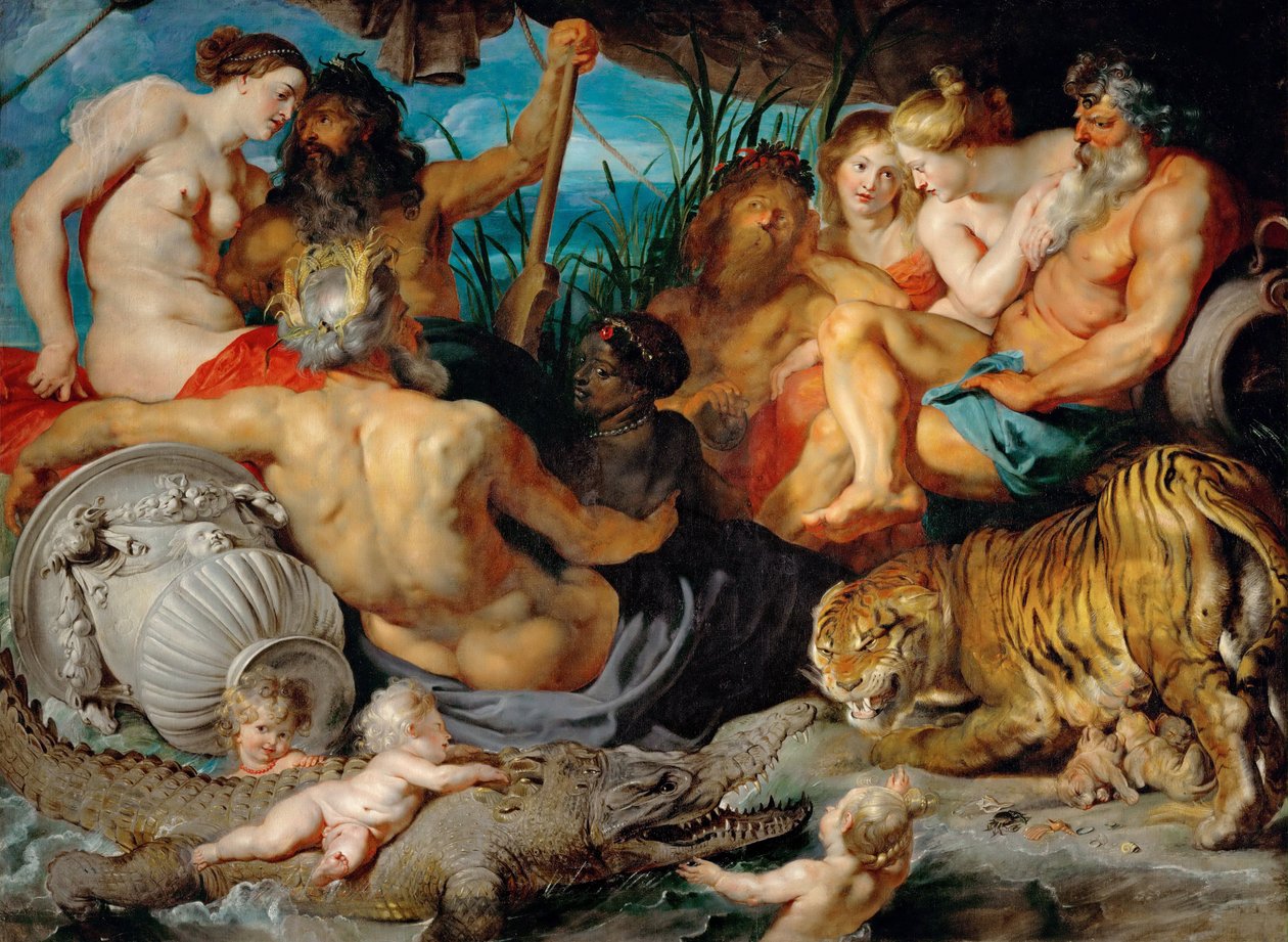 Paratiisin neljä jokea (neljä maanosaa) - Paratiisin neljä jokea (neljä maanosaa) - Pieter Paul Rubens (1577-1640). Öljy kankaalle, c. 1615. Mitat: 208x283 cm. Taidehistoriallinen museo, Wien tekijältä Peter Paul Rubens