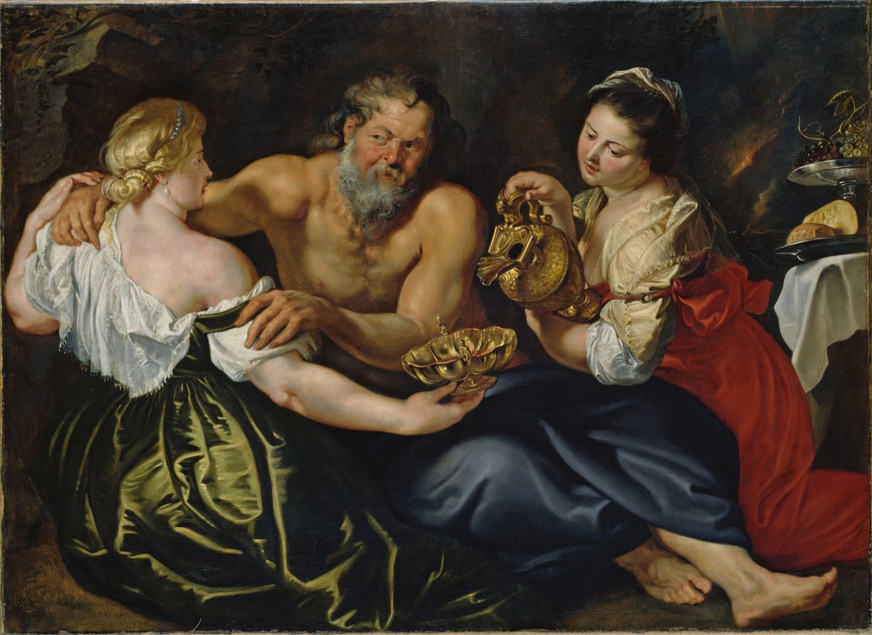 Loot ja hänen tyttärensä kallioluolassa tekijältä Peter Paul Rubens