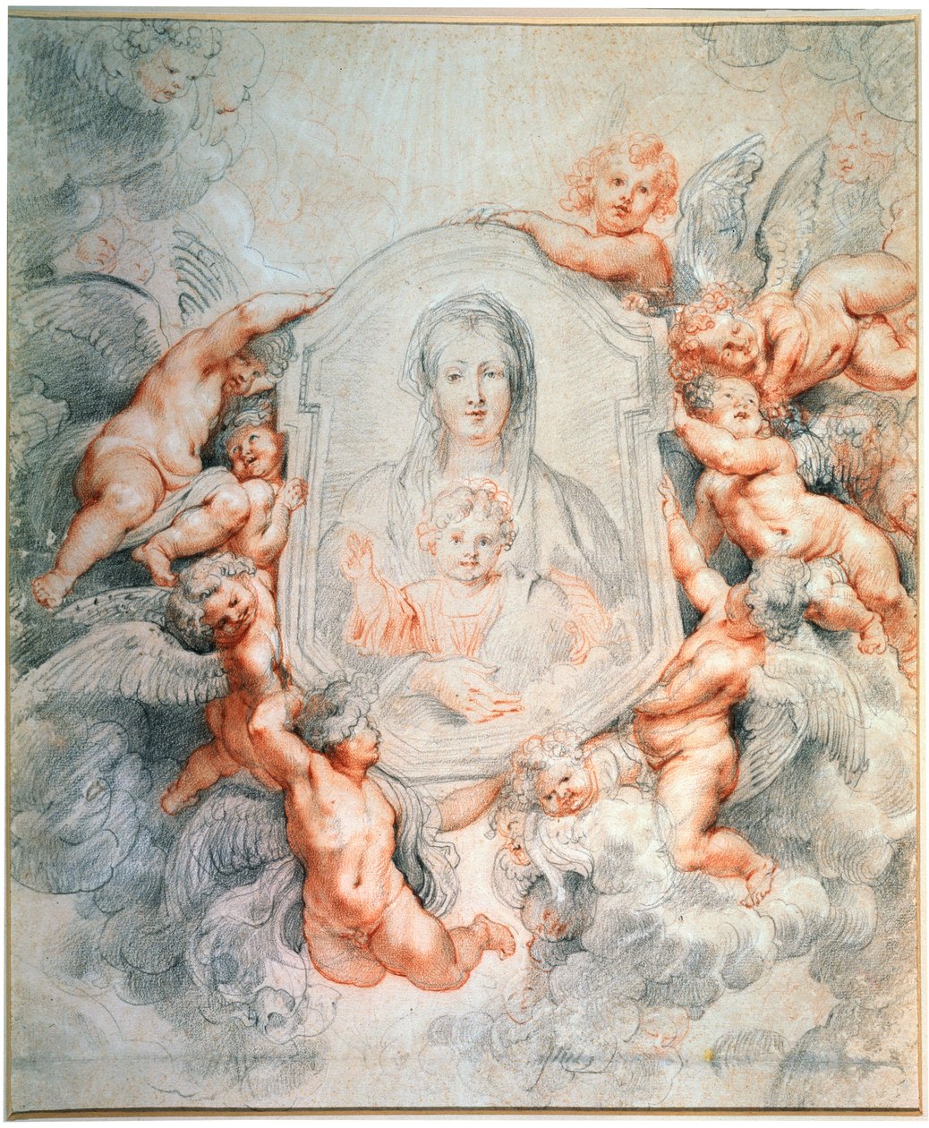 Madonnaa ihailevat enkelit Madonna della Vallicella, 1608. tekijältä Peter Paul Rubens