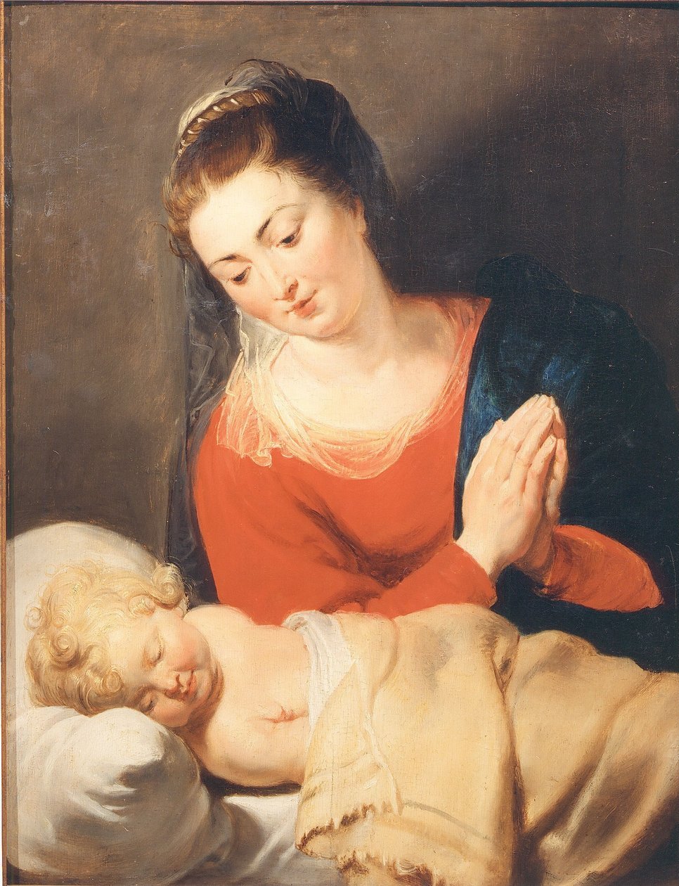 Maria nukkuvan Kristus-lapsen edessä tekijältä Peter Paul Rubens