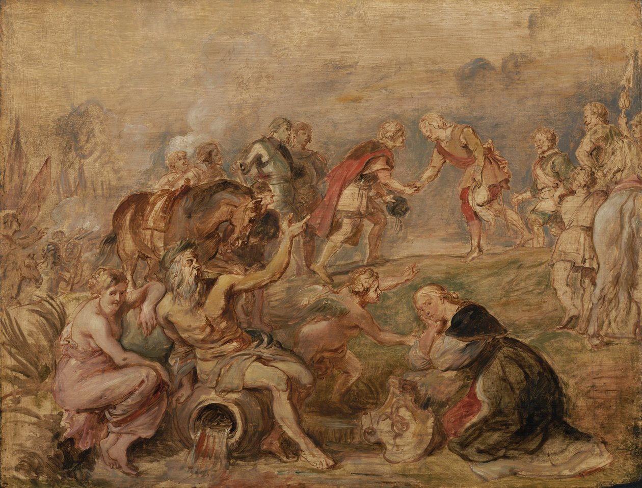 Unkarin kuningas Ferdinandin ja Espanjan kardinaali-infantin Ferdinandin tapaaminen Nördlingenissä tekijältä Peter Paul Rubens