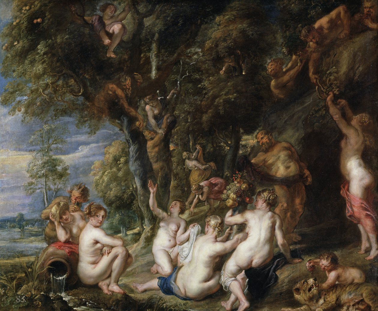Nymfit ja satyyrit, n. 1615 tekijältä Peter Paul Rubens