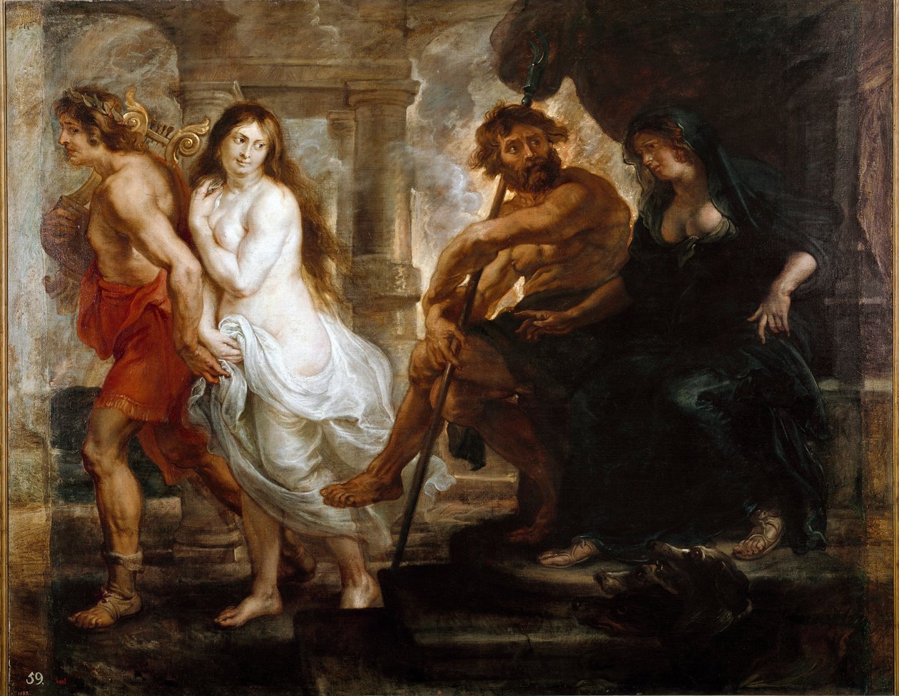 Orphee ja Eurydice maalaus Peter Paul (Pierre-Paul) Rubens (tai Peter Paul tai Petrus Paulus) (1577-1640) 1636 Dim. 194x245 cm Madrid, Musee du Prado tekijältä Peter Paul Rubens