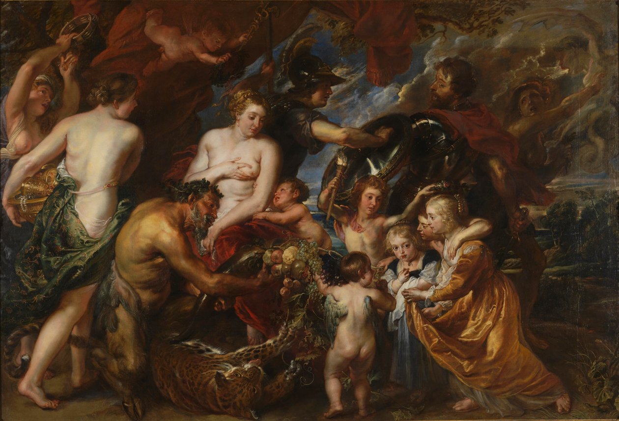 Rauha ja sota, Minerva suojelee rauhaa Marsilta (öljy kankaalle tekijältä Peter Paul Rubens