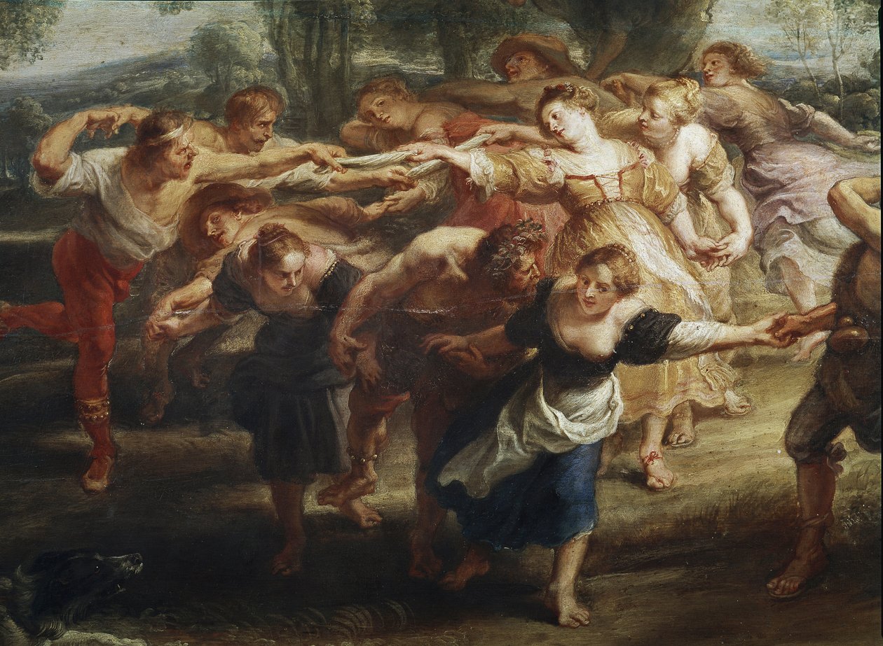 Talonpoikatanssi, yksityiskohta (öljy kankaalle tekijältä Peter Paul Rubens
