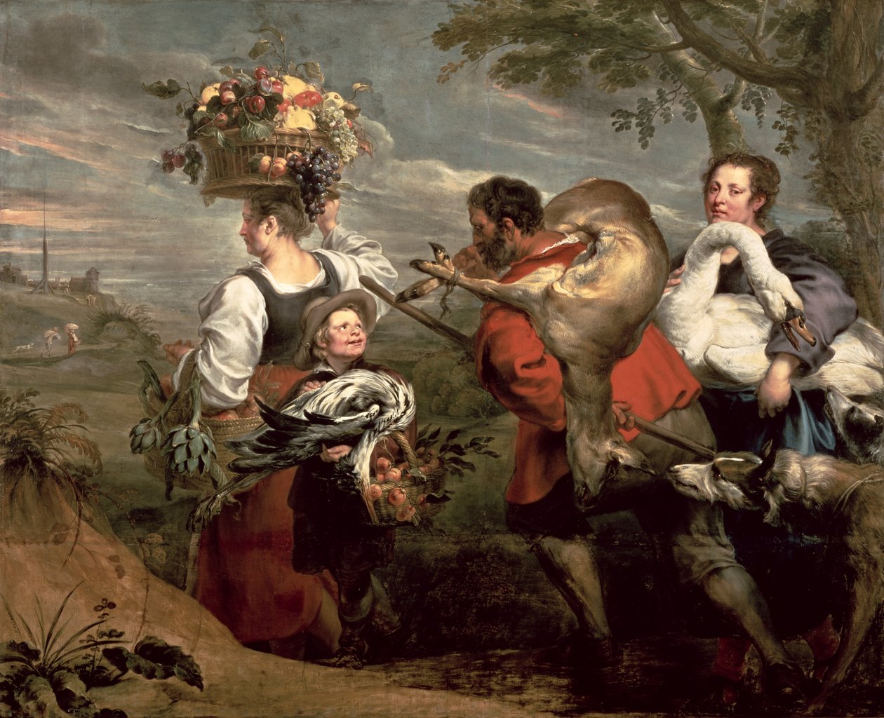 Talonpojat menossa markkinoille tekijältä Peter Paul Rubens