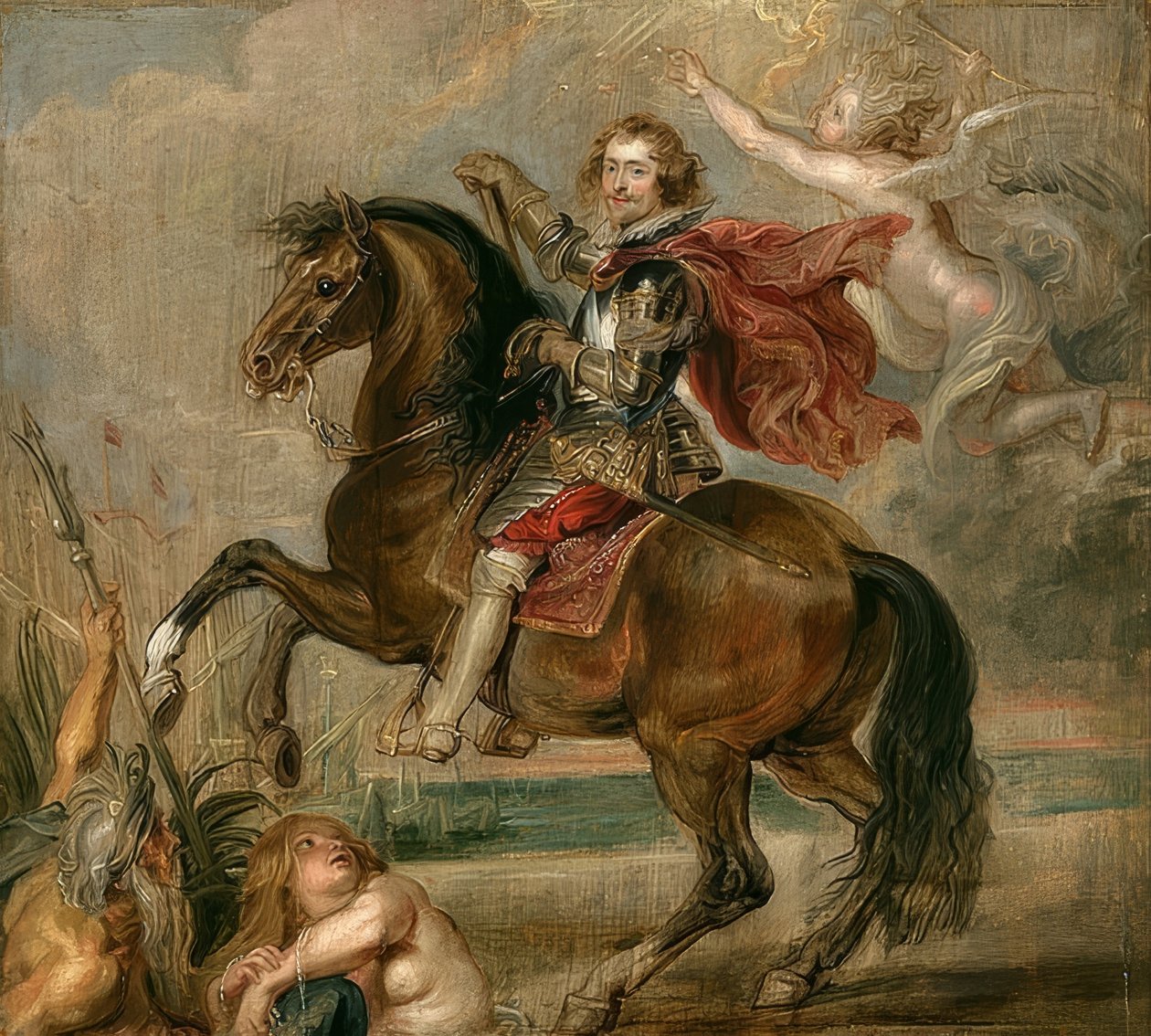 Buckinghamin herttuan muotokuva hevosen selässä. 1625 tekijältä Peter Paul Rubens