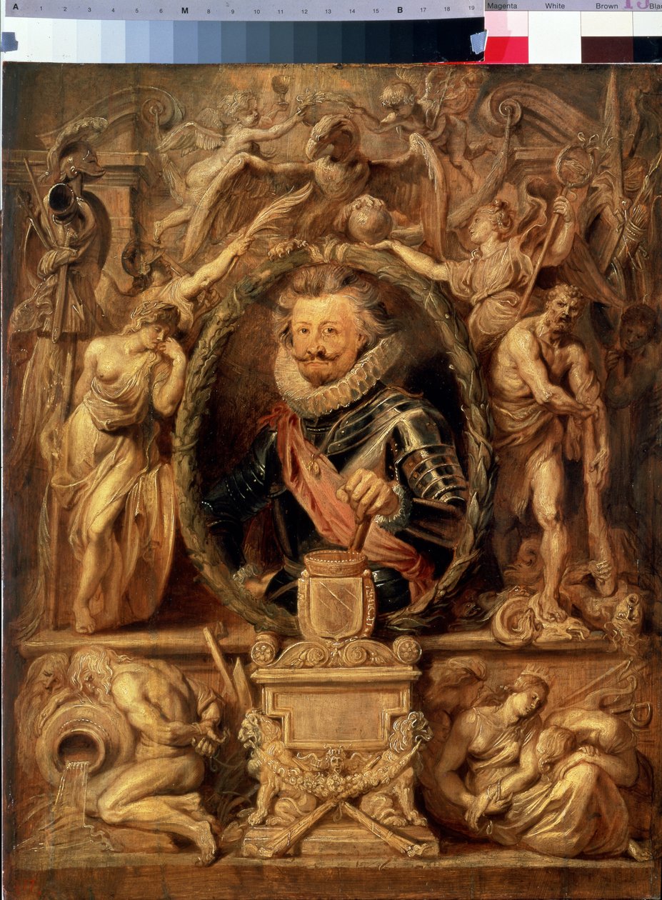 Charles Bonaventure de Longuevalin muotokuva, Comte de Bucquoy (1571-1621) (Charles Bonaventure de Longuevalin muotokuva, Comte de Bucqoy). Peter Paul (Pierre-Paul) Rubensin (tai Peter Paul tai Petrus Paulus) maalaus (1577-1640). Öljy puulle, 62 x 50 c tekijältä Peter Paul Rubens