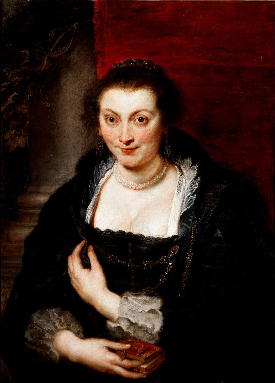 Taiteilijan vaimon Isabella Brandtin muotokuva Peter Paul (Pierre-Paul) Rubensin (tai Peter Paulin tai Petrus Pauluksen) maalaus (1577-1640) 1620 noin. Aurinko. 86x62 cm Firenze, Galleria degli Uffizi (toimistot) tekijältä Peter Paul Rubens